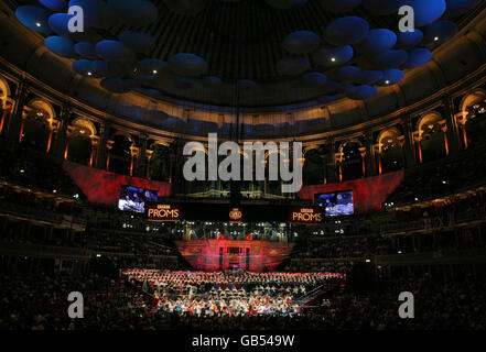 Ein allgemeiner Blick auf die letzte Nacht der Proms in der Royal Albert Hall, London. Stockfoto