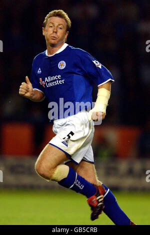 Fußball - FA Barclaycard Premiership - Leicester City / Leeds United. Craig Hignet, Leicester City Stockfoto