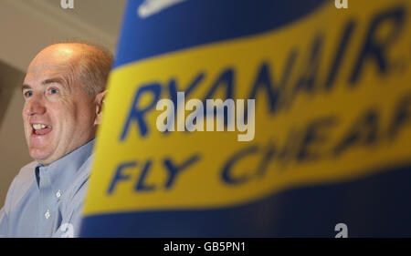 Ryanair-Pressekonferenz Stockfoto