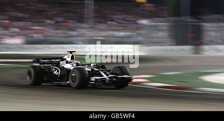 Williams' Nico Rosberg während des Grand Prix von Singapur in Aktion Stockfoto