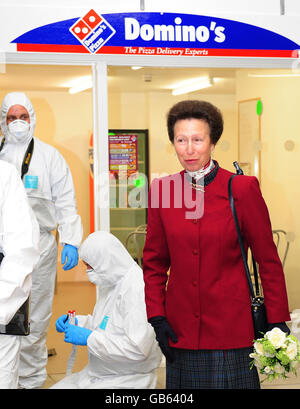 Die Prinzessin Royal besucht ein neues hochmodernes forensisches Lehrzentrum in der Harperley Hall in Crook, Co Durhamopen. Stockfoto