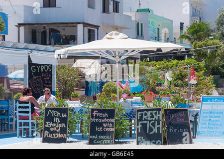 El Greco Taverne am Strand, Mastihari, Kos (Cos), die Dodekanes, South Aegean Region, Griechenland Stockfoto