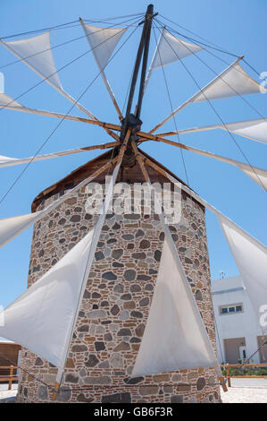 Die Windmühle in Antimachia, Antimachia, Kos (Cos), die Dodekanes, Region südliche Ägäis, Griechenland Stockfoto