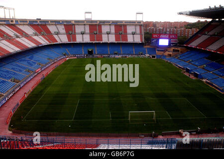 Fußball - Spanische Primera Liga - Atletico Madrid / Albacete. Gesamtansicht des Vicente Calderon Stadions, Heimstadion von Atletico Madrid Stockfoto