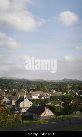 Allgemeine Ansicht von Dunblane in Schottland für die Ilta-Sanomat Zeitung Artikel über das Massaker von Dunblane 1996 Stockfoto