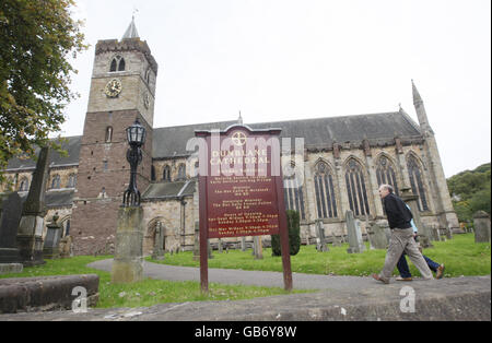 Allgemeine Ansicht der Dunbalne Kathedrale in Schottland. Foto für den Artikel der Ilta-Sanomat Zeitung über das Dunblane Massaker 1996. Stockfoto