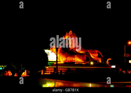 Statue des Löwen in der Stadt von Sihanouk Ville, Kambodscha. Stockfoto