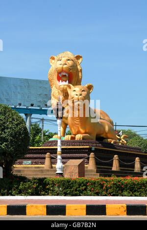 Statue des Löwen in der Stadt von Sihanouk Ville, Kambodscha. Stockfoto