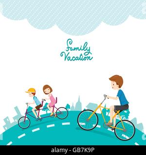 Familie in der Stadt entspannen, Urlaub, Urlaub, Reiseziel, Reise Reisen, Transport, Zweisamkeit, Lifestyle Stock Vektor