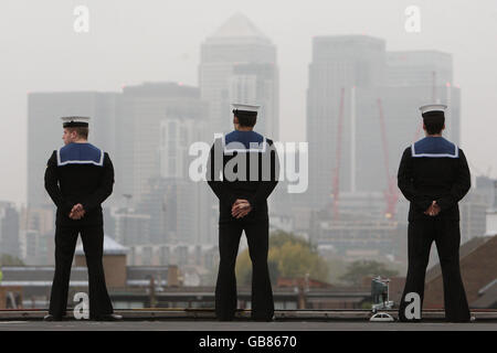 HMS Illustrious Besuch in London Stockfoto