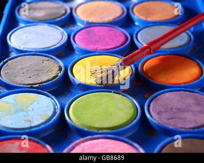Pallette der Aquarelle Stockfoto