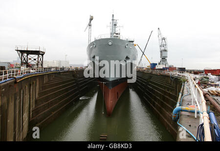 Die Cammell Laird Werft in Birkenhead, Merseyside. Stockfoto