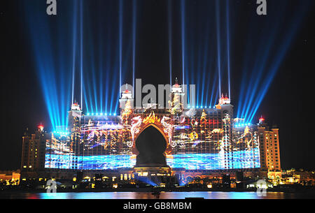 Das Atlantis Hotel Launch Party - Feuerwerk - Dubai Stockfoto