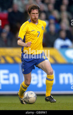 Fußball - Europameisterschaften 2004 Qualifier Group Four - Schweden gegen Lettland. Mikael Nilsson, Schweden Stockfoto