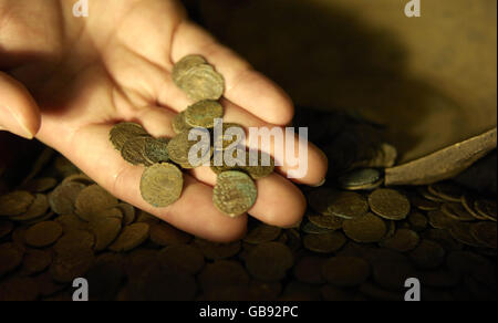 British Museum-Vitrinen-Schatz findet Stockfoto