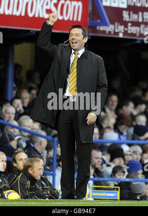 Fußball - Barclays Premier League - Portsmouth gegen Hull City - Fratton Park. Phil Brown, Manager von Hull City Stockfoto