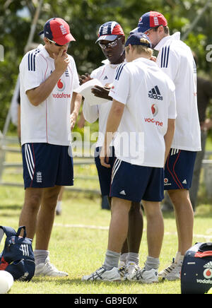 Grille - Stanford Super Serie - England Netze Session - Falmouth Cricket Ground Stockfoto