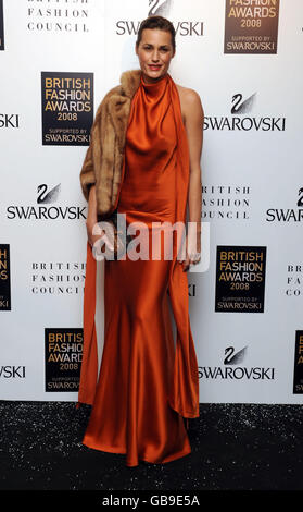 Yasmin Le Bon kommt zu den British Fashion Awards 2008 in der Royal Horticultural Hall, 80 Vincent Square, London. Stockfoto