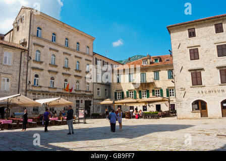 Trg Sv Tripuna, Starigrad, Altstadt, Kotor, Montenegro, Crna Gora Stockfoto