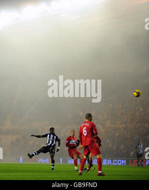 Fußball - Barclays Premier League - Middlesbrough / Newcastle United - Riverside Stadium. Ein allgemeiner Blick auf die Spielaktion im Nebel während des Spiels der Barclays Premier League im Riverside Stadium, Middlesbrough. Stockfoto