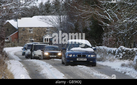 Die A29 in Blackwater bei Glenshee in Schottland. Stockfoto