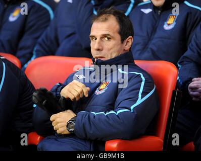 Fußball - Barclays Premier League - Sunderland gegen West Ham United - Stadium of Light. Gianfranco Zola, Manager von West Ham United. Stockfoto