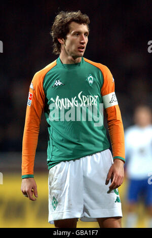 Fußball - Deutsche Bundesliga - Werder Bremen / Hansa Rostock. Frank Baumann, Werder Bremen Stockfoto