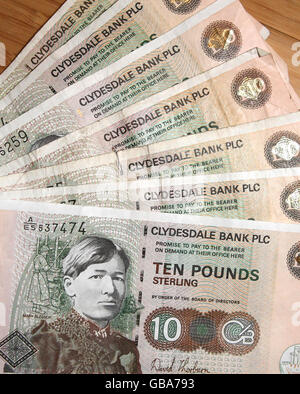 Geldbestand. Scottish Money Stock. Stockfoto