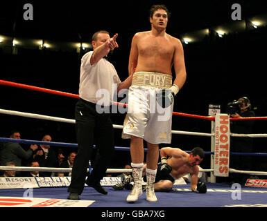 Boxen - britische Lightwight Title Fight - John Murray V Lee McAllister - Robin Park Centre Stockfoto