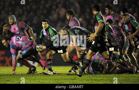 Rugby Union - Heineken Cup - Pool 4 - Harlequins V Stade Francais - Twickenham Stoop Stadium. Danny Care von Harlequins in Aktion während des Heineken Cup-Spiels im Twickenham Stoop Stadium, London. Stockfoto