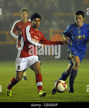 Eduardo Da Silva beim Reservespiel im Underhill Stadium, Barnett. Stockfoto