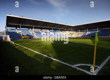 Fußball - Deutsche Bundesliga - TSG 1899 Hoffenheim / DSC Arminia Bielefeld - Carl-Benz Stadion. Gesamtansicht des Carl-Benz-Stadions, Heimat der TSG 1899 Hoffenheim Stockfoto