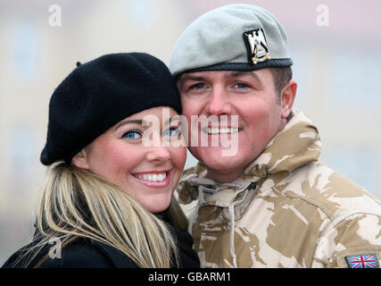Royal Scots Dragoon Guards zurück zur Wessex-Kaserne in Deutschland Stockfoto