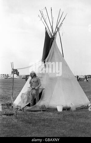 Britische Entertainment - Musik - Festivals - Watchfield-freie Musik-Festival - 1975 Stockfoto