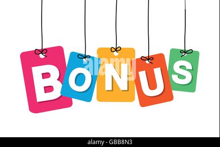 Vektor bunten Karton hängen. Tags - Bonus Stock Vektor