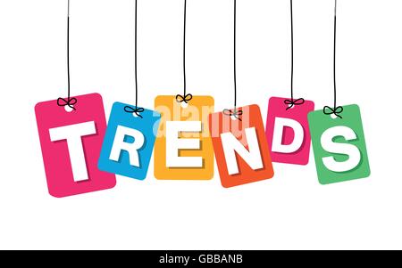 Vektor bunten Karton hängen. Tags - trends Stock Vektor