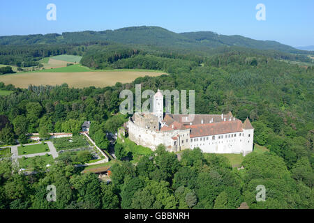 LUFTAUFNAHME. Renaissanceschloss von Schallaburg. Bezirk Melk, Niederösterreich, Österreich. Stockfoto