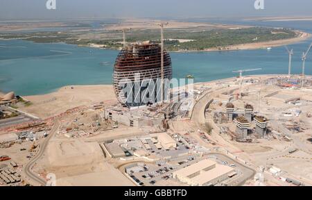 Stock - Dubai. Bauentwicklung in Abu Dhabi. Stockfoto