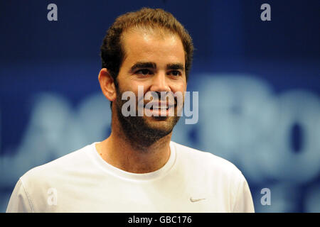 Pete Sampras nimmt an der Blackrock Tour of Champions 2008 Teil. Stockfoto