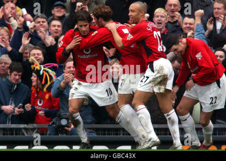 Fußball - AXA-FA-Cup - 5. Runde - Manchester United gegen Manchester City Stockfoto