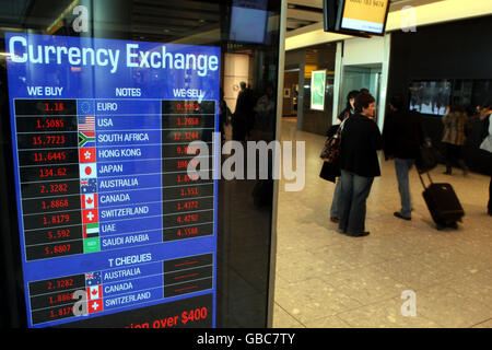 Allgemeine Lager - Wechselstube Travelex - Terminal 5 – Flughafen Heathrow Stockfoto