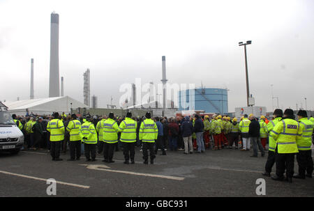 Protest gegen Lindsey Oil Refinery Stockfoto