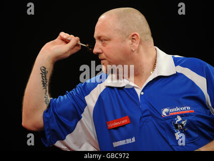 Darts - Ladbrokes.com World Darts Championship - Alexandra Palace. Andy Hamilton im dritten Durchgang gegen Jelle Klaasen Stockfoto