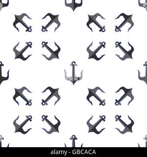 Anker Seamless Pattern. Schiffsausführung Stock Vektor