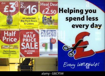 Tesco berichtet "Beanspruchung" Stockfoto