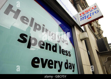 Tesco berichtet "Beanspruchung" Stockfoto