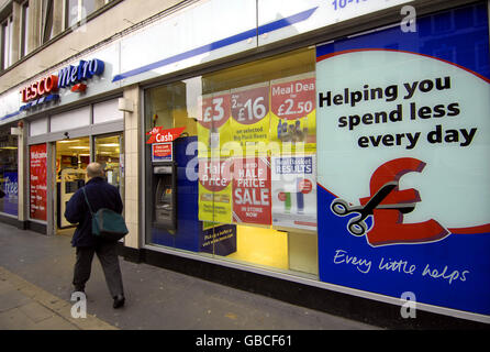 Tesco berichtet "Beanspruchung" Stockfoto