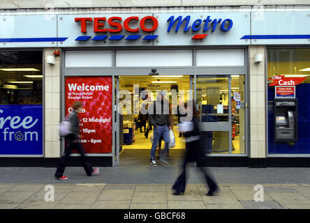 Tesco berichtet "Beanspruchung" Stockfoto