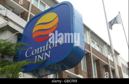 Ein allgemeiner Blick auf ein Comfort Inn Hotel in London. Ein allgemeiner Blick auf ein Comfort Inn Hotel in London. Stockfoto