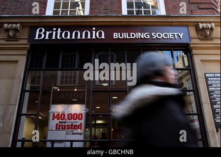 Britannia und Financial Services zusammenführen Stockfoto